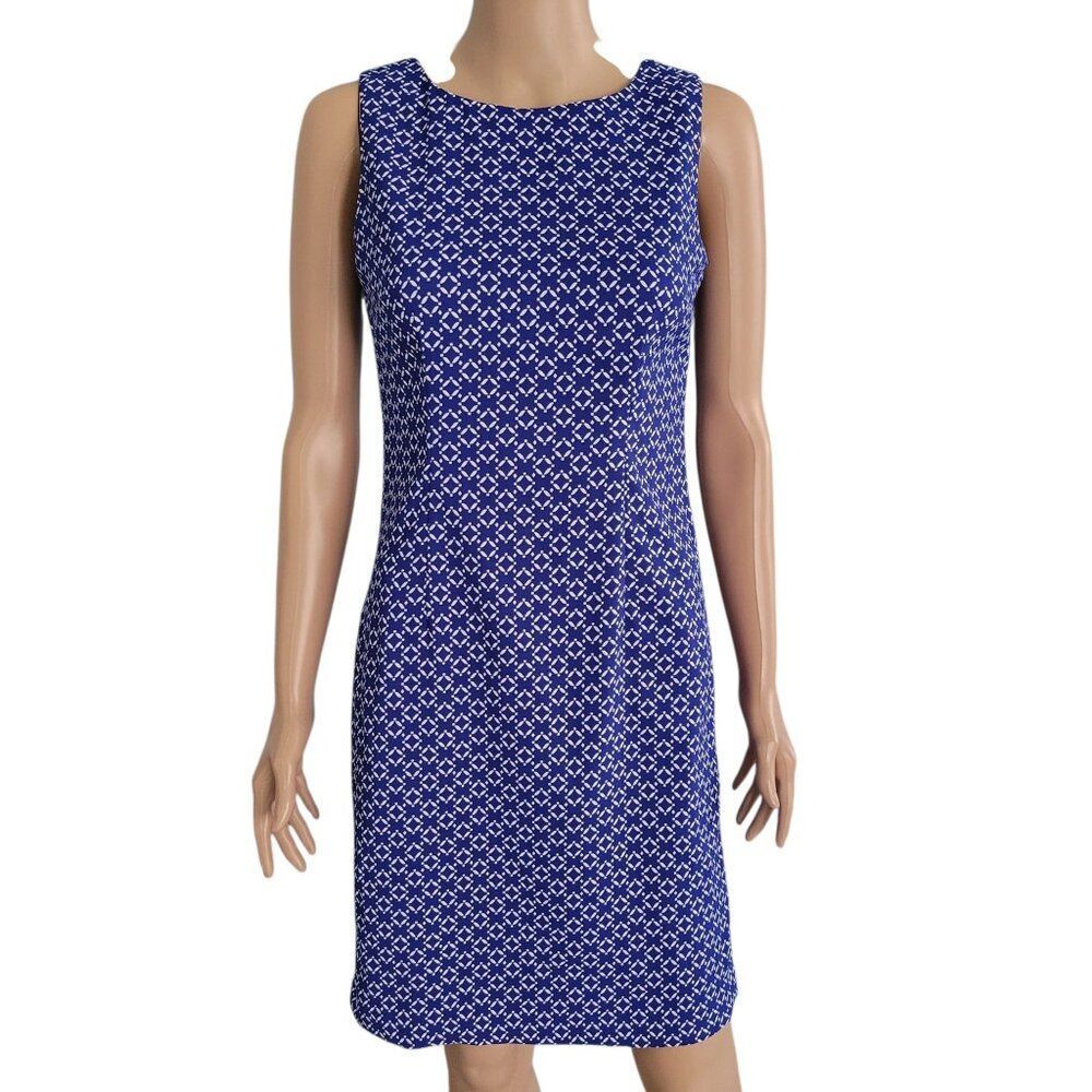 Mario Serrani Blue Sleeveless Sheath Dress (Size 2)